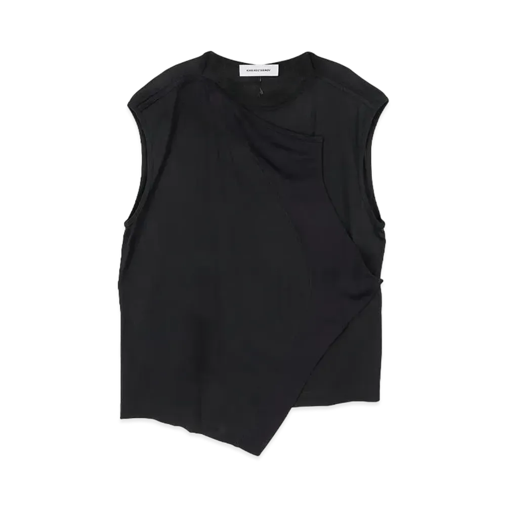 KIKO KOSTADINOV Zlatyu Sleeveless Shirt "Sable Black/Dark Blue"