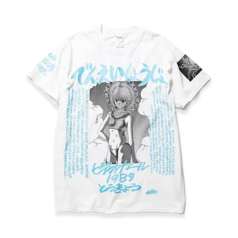 F-LAGSTUF-F x VIDEO GIRL "1989" Tee "White/Blue"