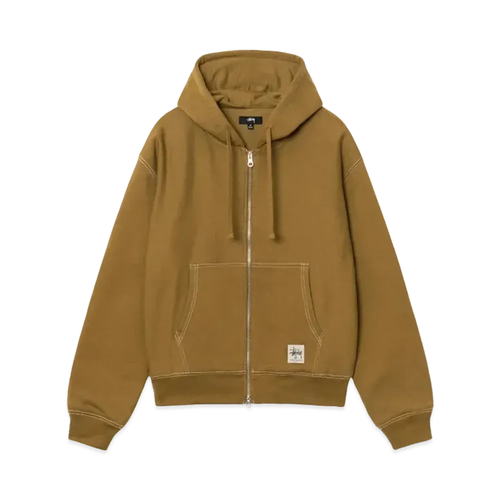 Stussy Double Face Label Zip Hoodie "Olive"