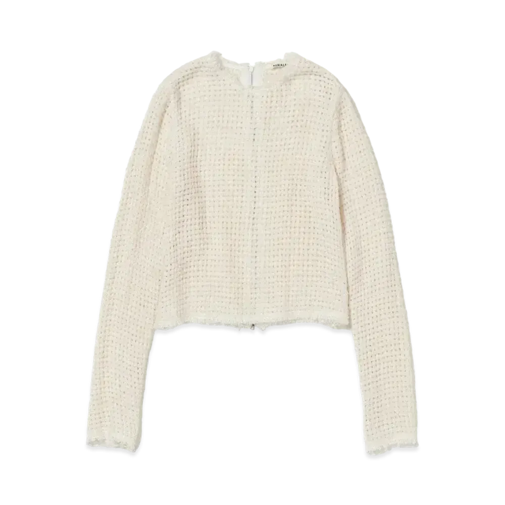 AURALEE Homespun Summer Tweed Mesh P/O "Off White"