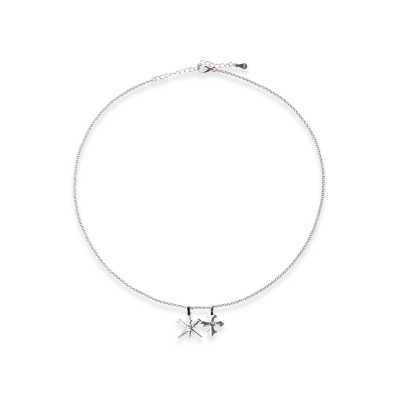 Unknown London Tiny Dagger Cross Necklace "Silver"