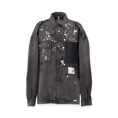 Maison MIHARA YASUHIRO Embellished Military Shirt "Black"