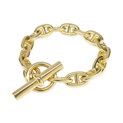 Hermes Chaine D'ancre MM K18 Bracelet "Yellow Gold"