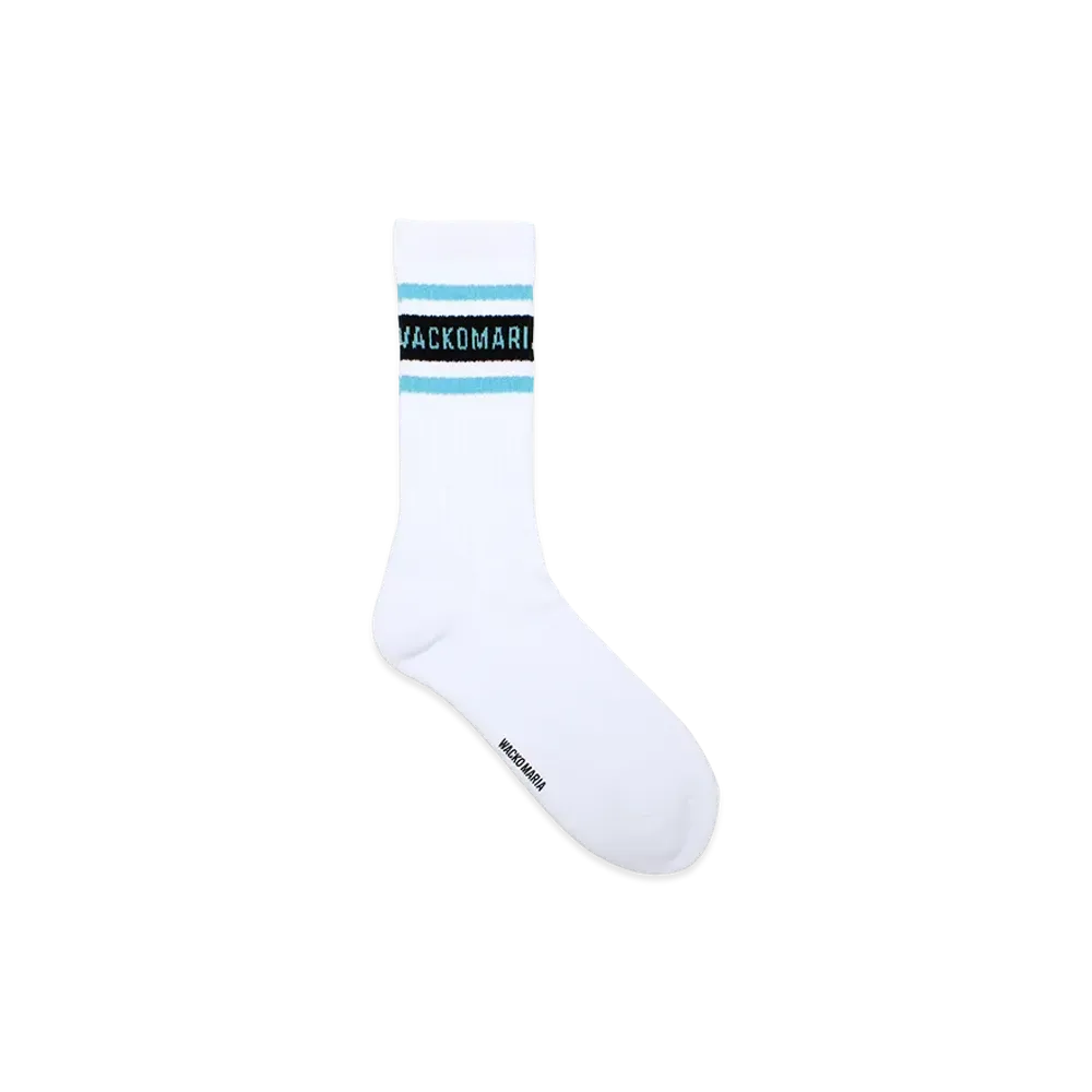 WACKO MARIA Logo Jacquard Socks "White/Blue"