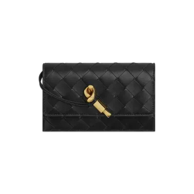 Bottega Veneta Andiamo Zippered Card Case "Black"