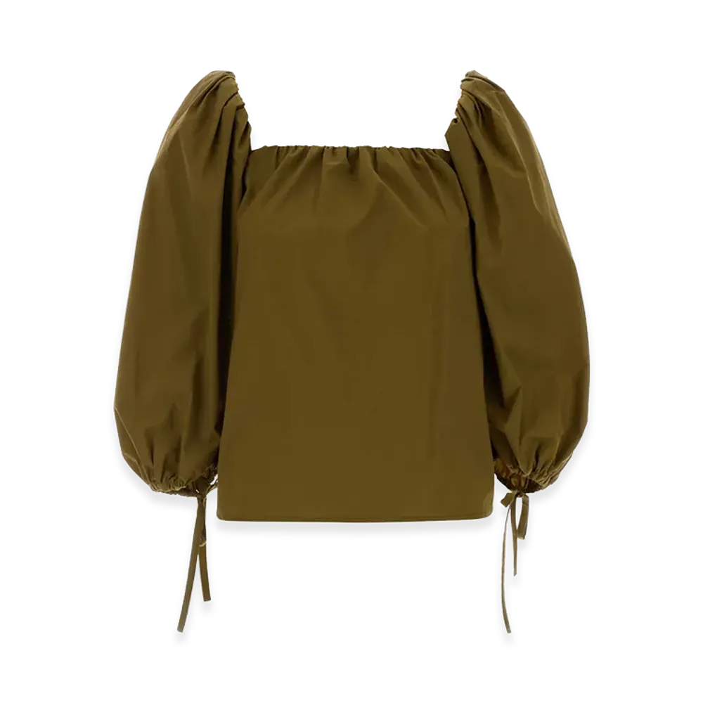Saint Laurent Women's Jersey Blouse "Green/Olive Green"