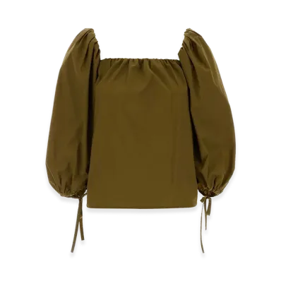 Saint Laurent Women's Jersey Blouse "Green/Olive Green"