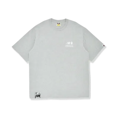 A BATHING APE x NEW BALANCE APE HEAD RELAXED FIT TEE "Grey"