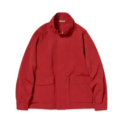 AURALEE Wool Max Canvas High Neck Zip Blouson "Red"