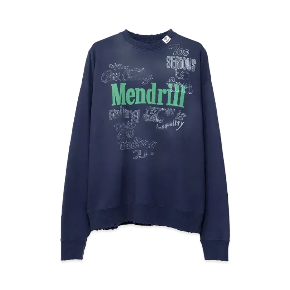 Maison MIHARA YASUHIRO Mendrill x GS Distressed Pullover Sweatshirt "Navy"