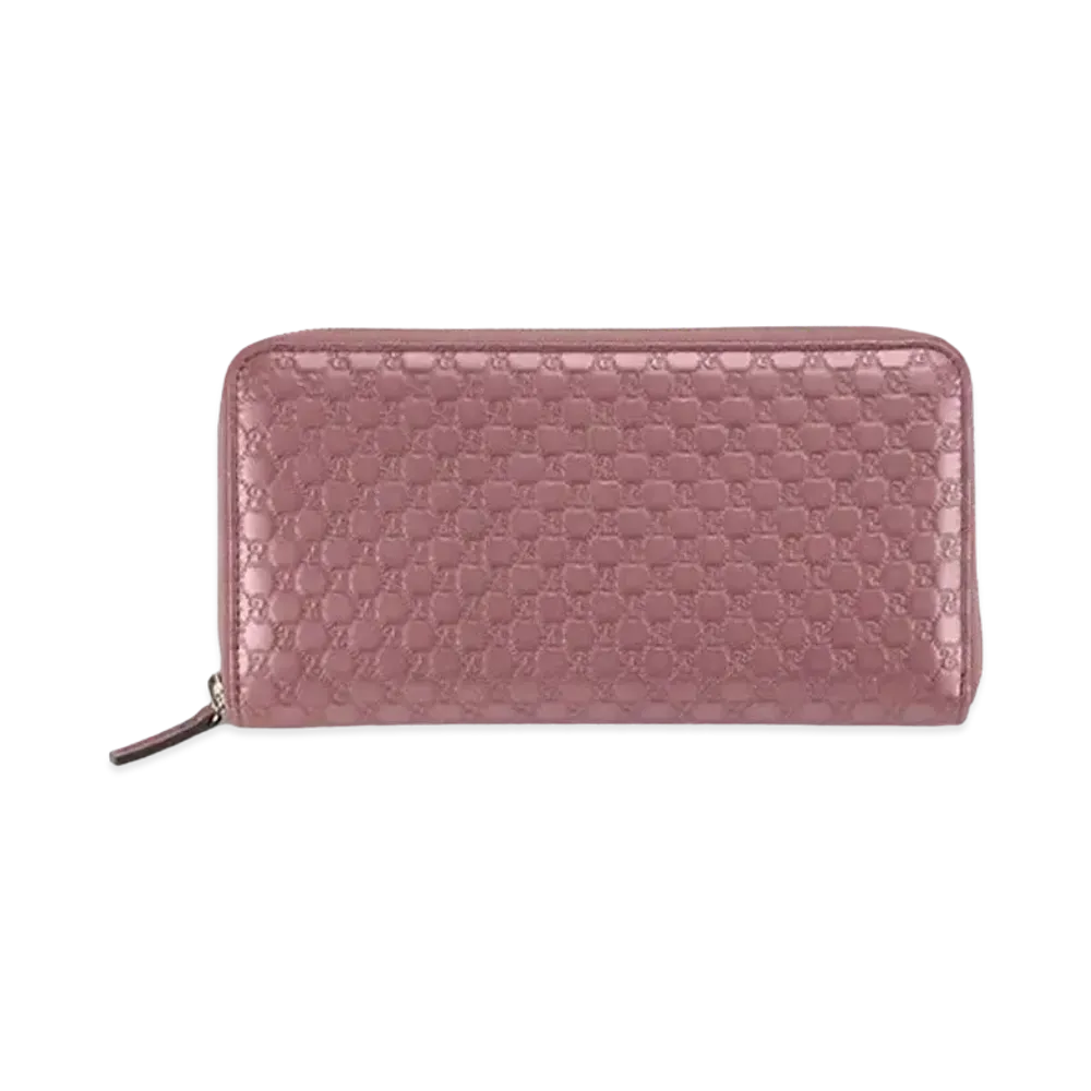 GUCCI Micro Guccissima Zip Around Long Wallet "Pink"