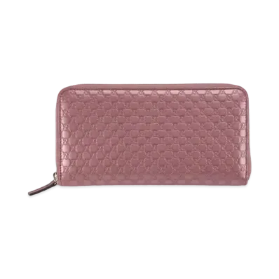 GUCCI Micro Guccissima Zip Around Long Wallet "Pink"