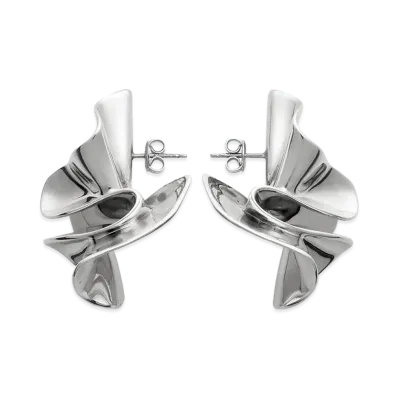 Bottega Veneta Large Anemone Earrings "Silver"