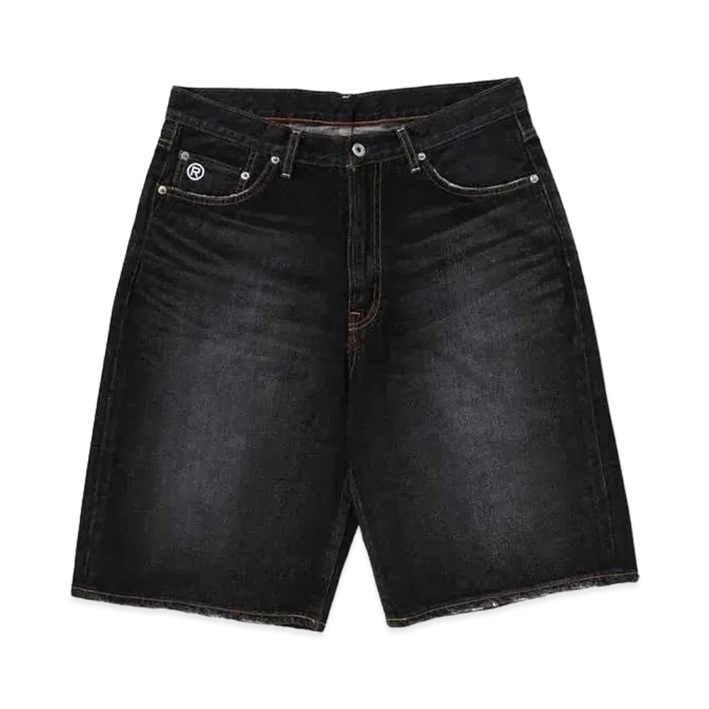 A BATHING APE College Relaxed Fit 13 Oz Denim Shorts "Black"