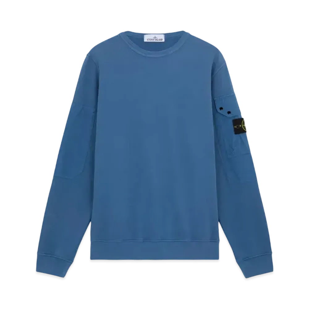 Stone Island 63920 Brushed Organic Cotton Fleece "Avio Blue"