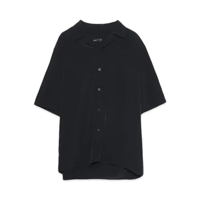 LAD MUSICIAN DECHINE OPEN COLLAR SS SHIRT "BLACK"