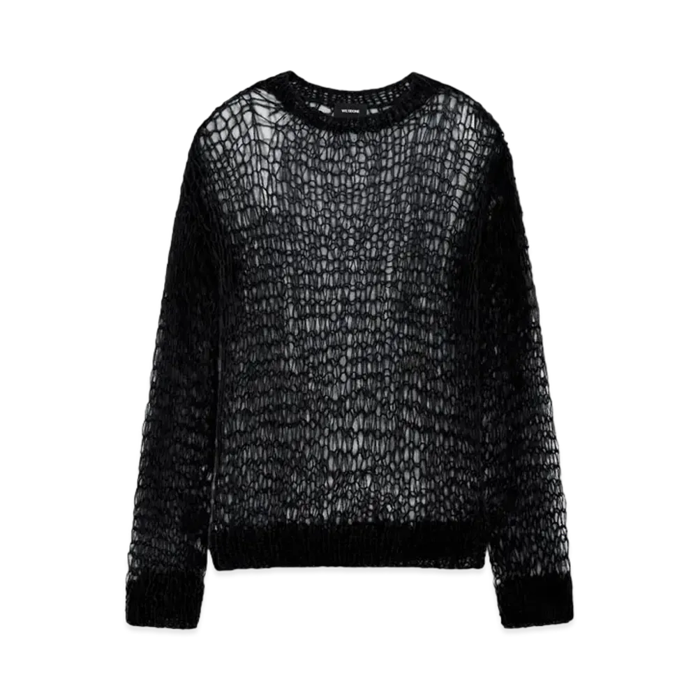 WE11DONE Open Knit Sweater "Black"
