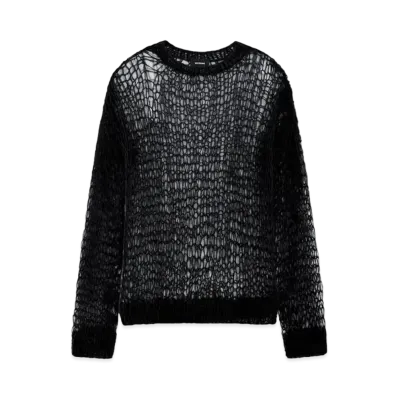WE11DONE Open Knit Sweater "Black"