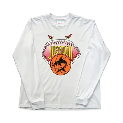 Just Don Shark Mouth Long Sleeve Tee "White"