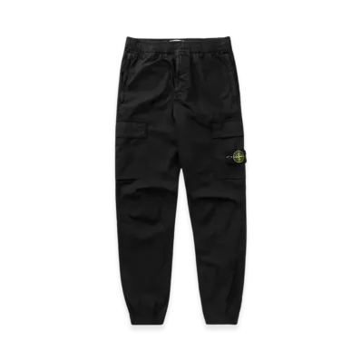 Stone Island 31303 Stretch Cotton Tela Paracadute Cargo Pants - 24SS "Black"