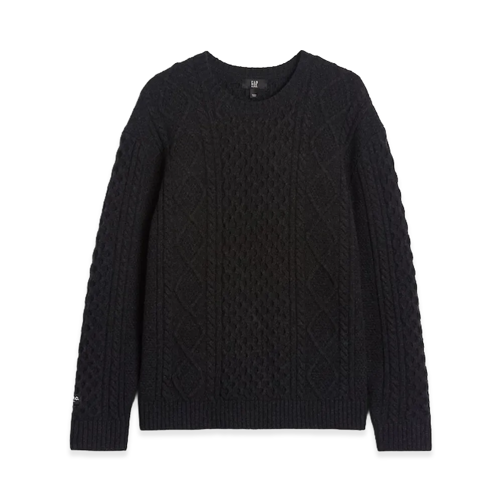 Gap x A.P.C. Wool Cable Knit Sweater "Dark Heather Grey"
