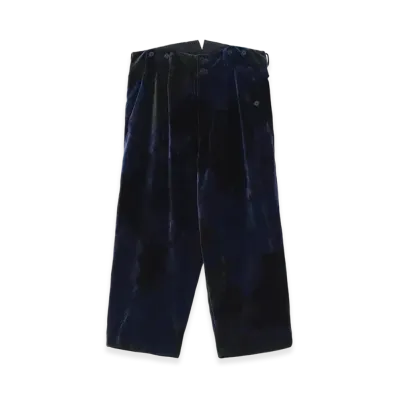 S'YTE Tie-Dye Velvet Suspender Pants With Triangle Gusset "Navy"