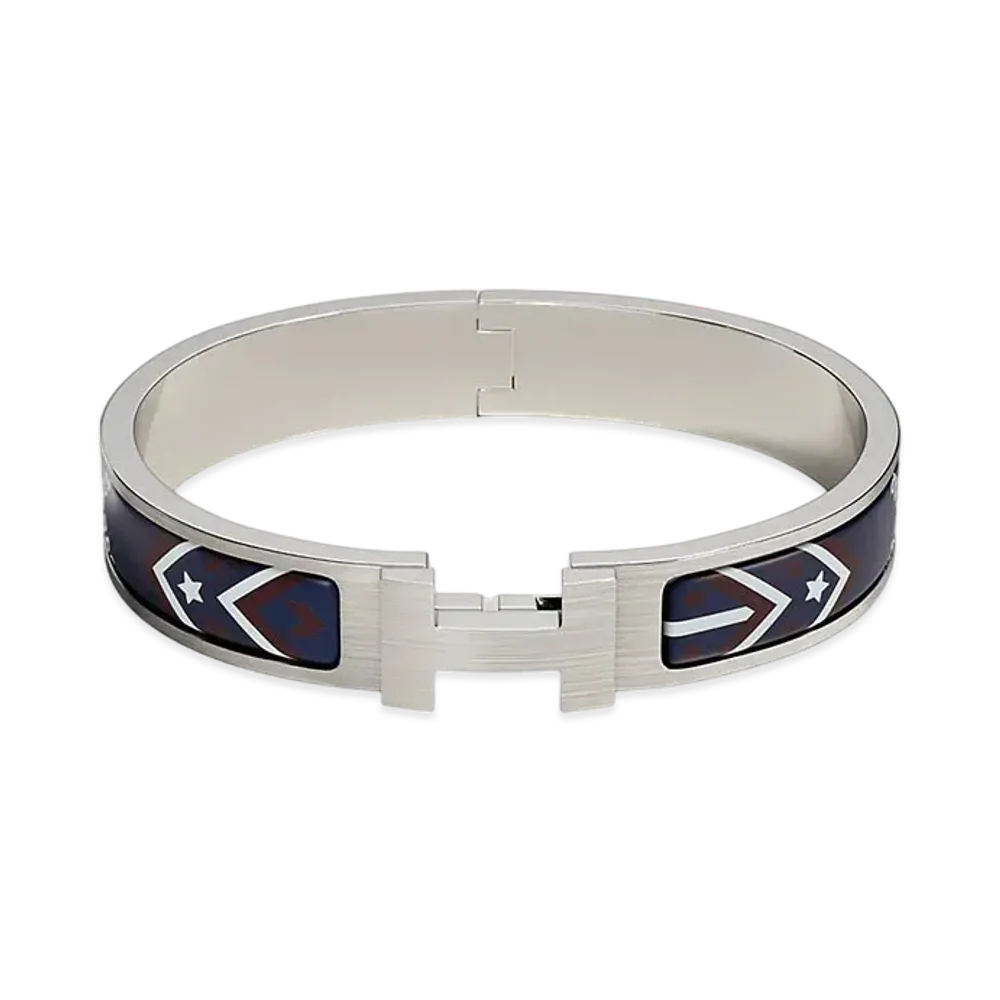 Hermes Clic HH Bandana Bracelet "Casaque Nuit/Palladium"