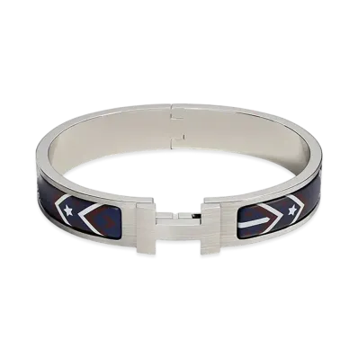 Hermes Clic HH Bandana Bracelet "Casaque Nuit/Palladium"
