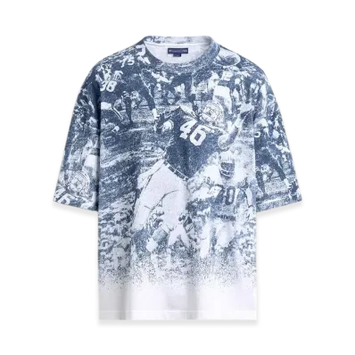 ZARA x CHAMPION American Football Print T-Shirt "White/Blue"
