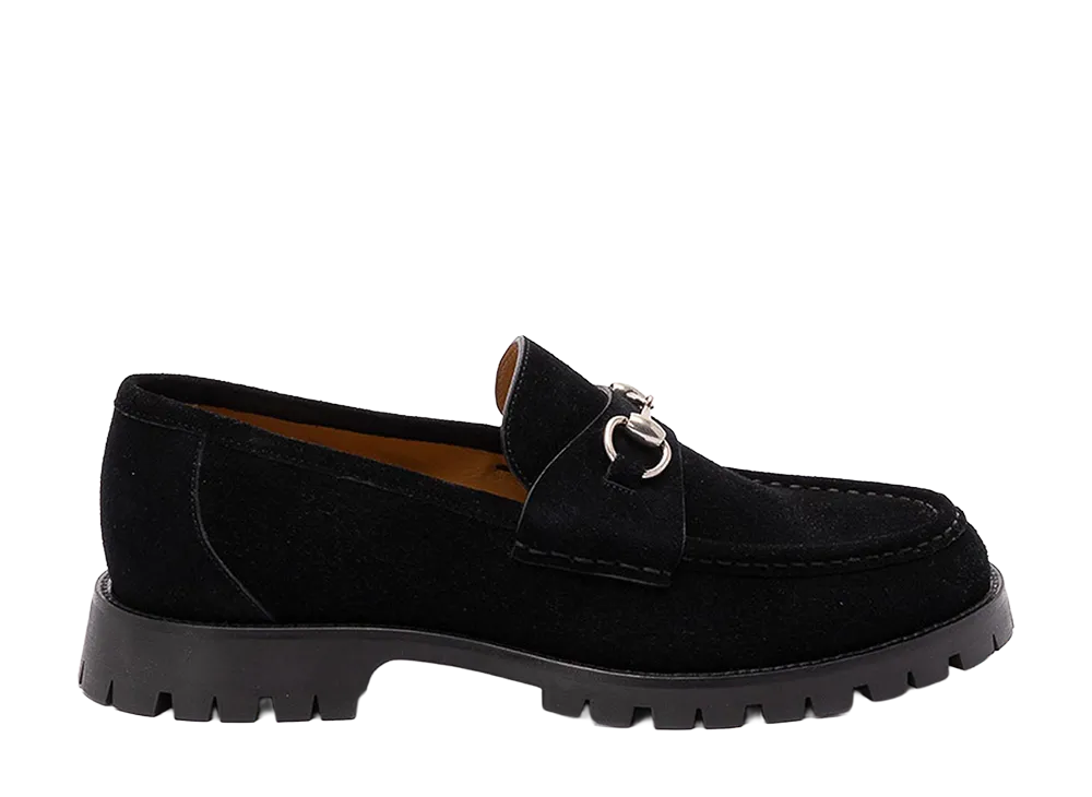 GUCCI Midnight Blue Suede Loafers "Black"