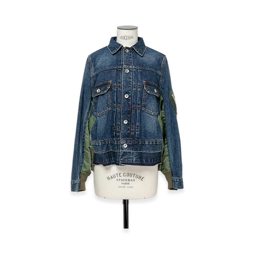 sacai Denim x Nylon Twill Jacket "Blue"