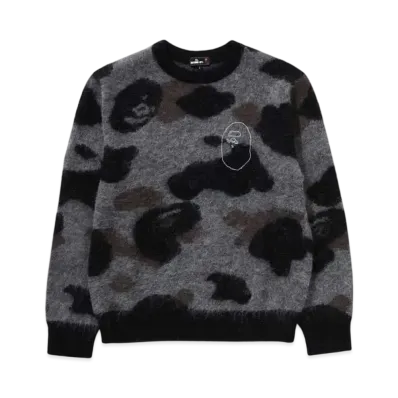 A BATHING APE Mr. BATHING APE 24FW Camo Jacquard Sweater "Black"