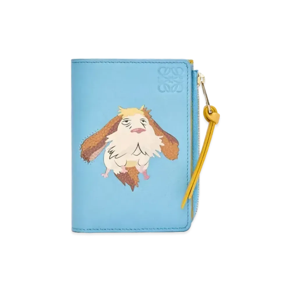 LOEWE x Howl's Moving Castle Heen Slim Zip Bifold In Classic Calfskin "Light Blue"