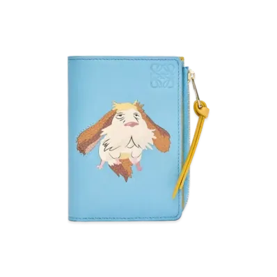 LOEWE x Howl's Moving Castle Heen Slim Zip Bifold In Classic Calfskin "Light Blue"