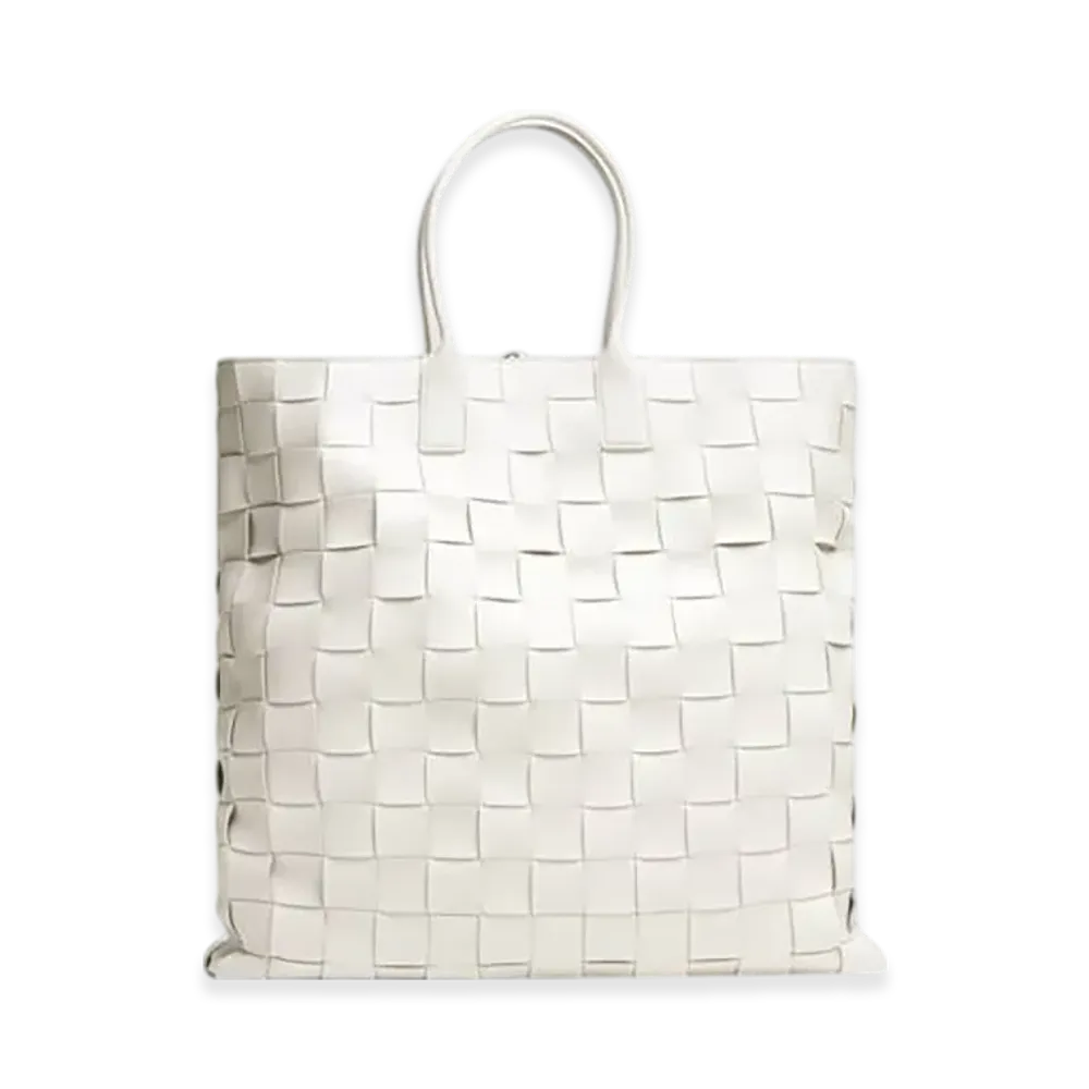 Bottega Veneta Maxi Intreccio Tote "White"