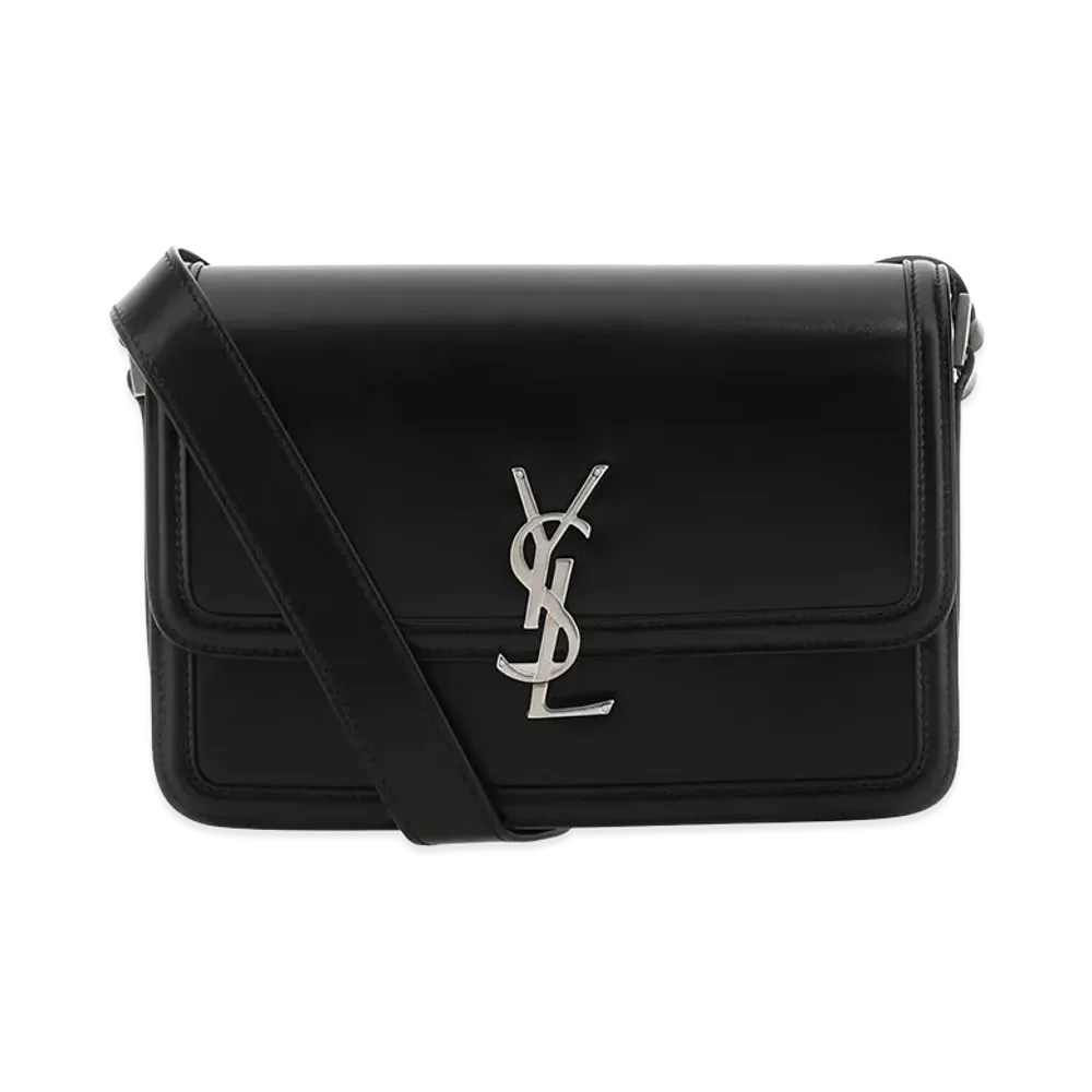 Saint Laurent Leather Solferino Shoulder Bag "Black"