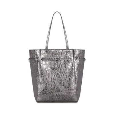 GIVENCHY Medium Voyou Tote Bag in Laminated Leather "Silver Grey"