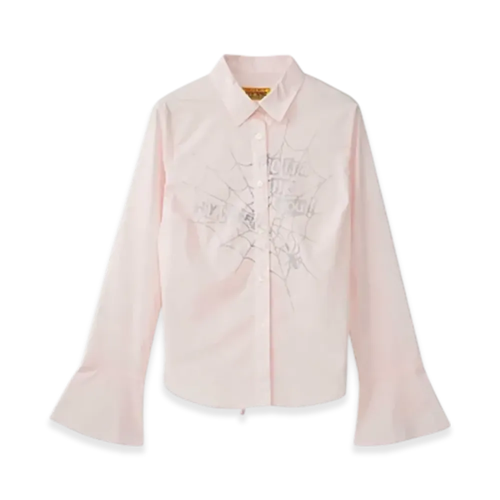HYSTERIC GLAMOUR Hysteric Spider Lace-Up Frill Cuff Blouse "Pink"
