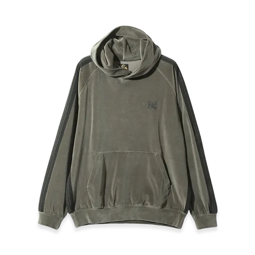 NEEDLES Track Hoodie C/PE Velour "Olive"