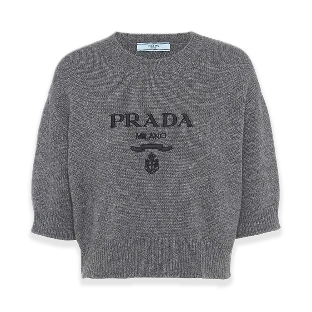 PRADA Wool x Cashmere Crewneck Sweater "Gray"