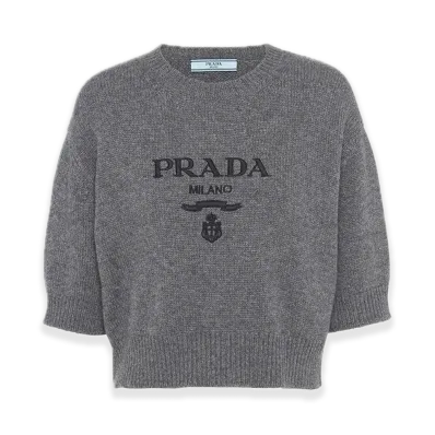 PRADA Wool x Cashmere Crewneck Sweater "Gray"