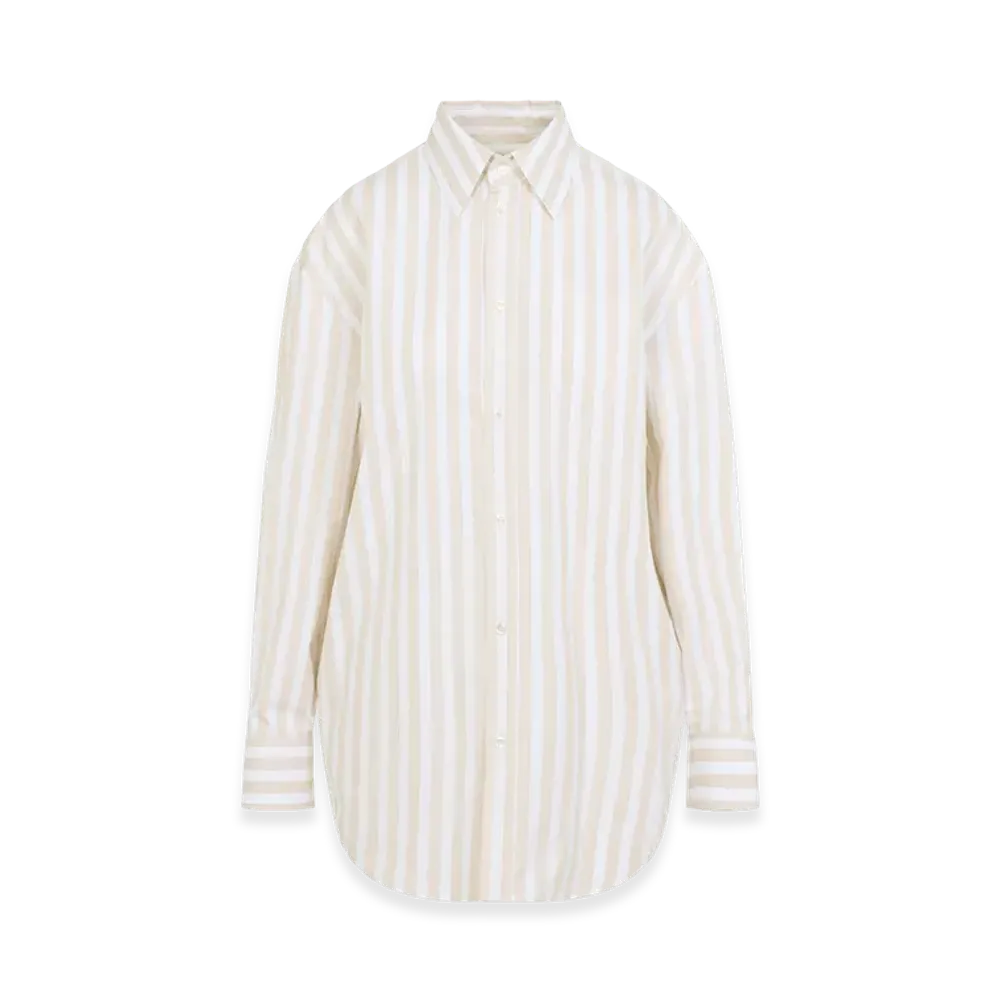 Saint Laurent Women's New Chemise Oxford Brillant "Beige"