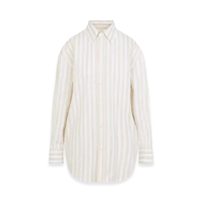Saint Laurent Women's New Chemise Oxford Brillant "Beige"