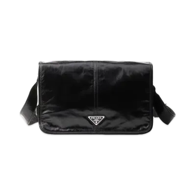 PRADA Leather Shoulder Bag "Black"