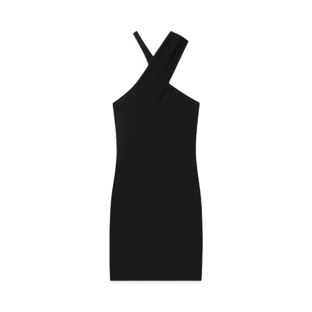 Courreges Criss Cross Mini Jersey Dress "Black"