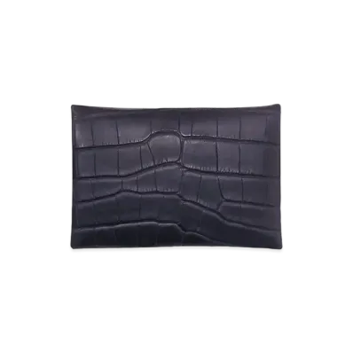 Hermes Calvi Crocodile Alligator Matte "Blue Indigo/Silver"