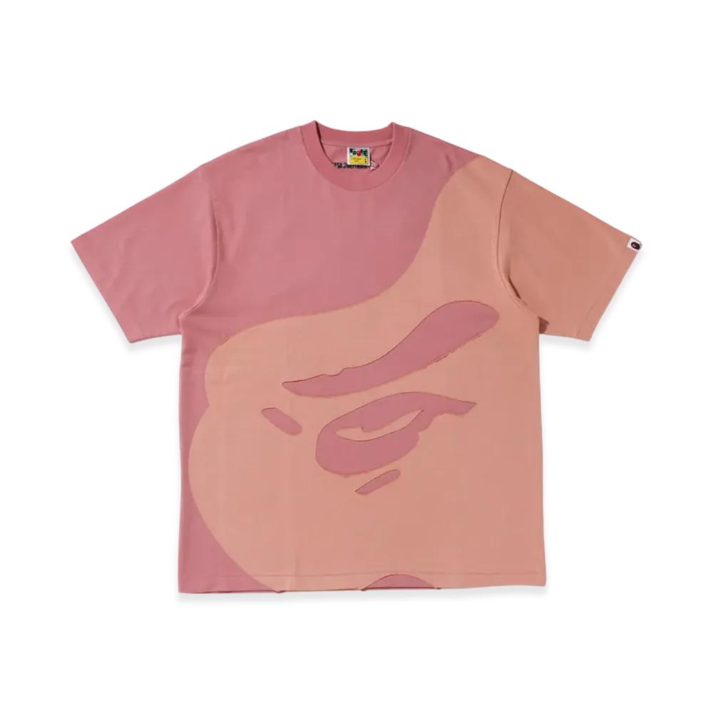 A BATHING APE Ape Head Patch Oversized Tee "Pink"
