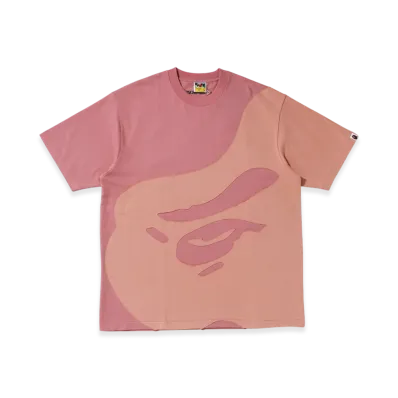 A BATHING APE Ape Head Patch Oversized Tee "Pink"