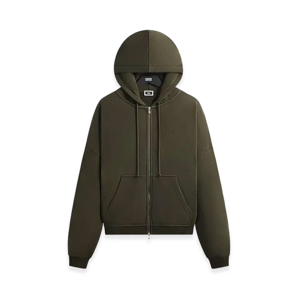Kith Lofty Fleece Cropped Braxton Hoodie "Cypress"