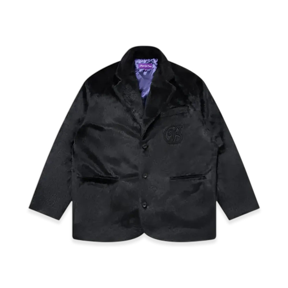 BlackEyePatch B Emblem Faux Fur Tailored Jacket "Black"